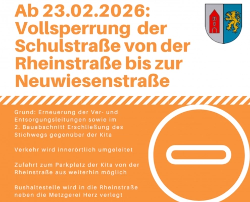 Vollsperrung Schulstraße